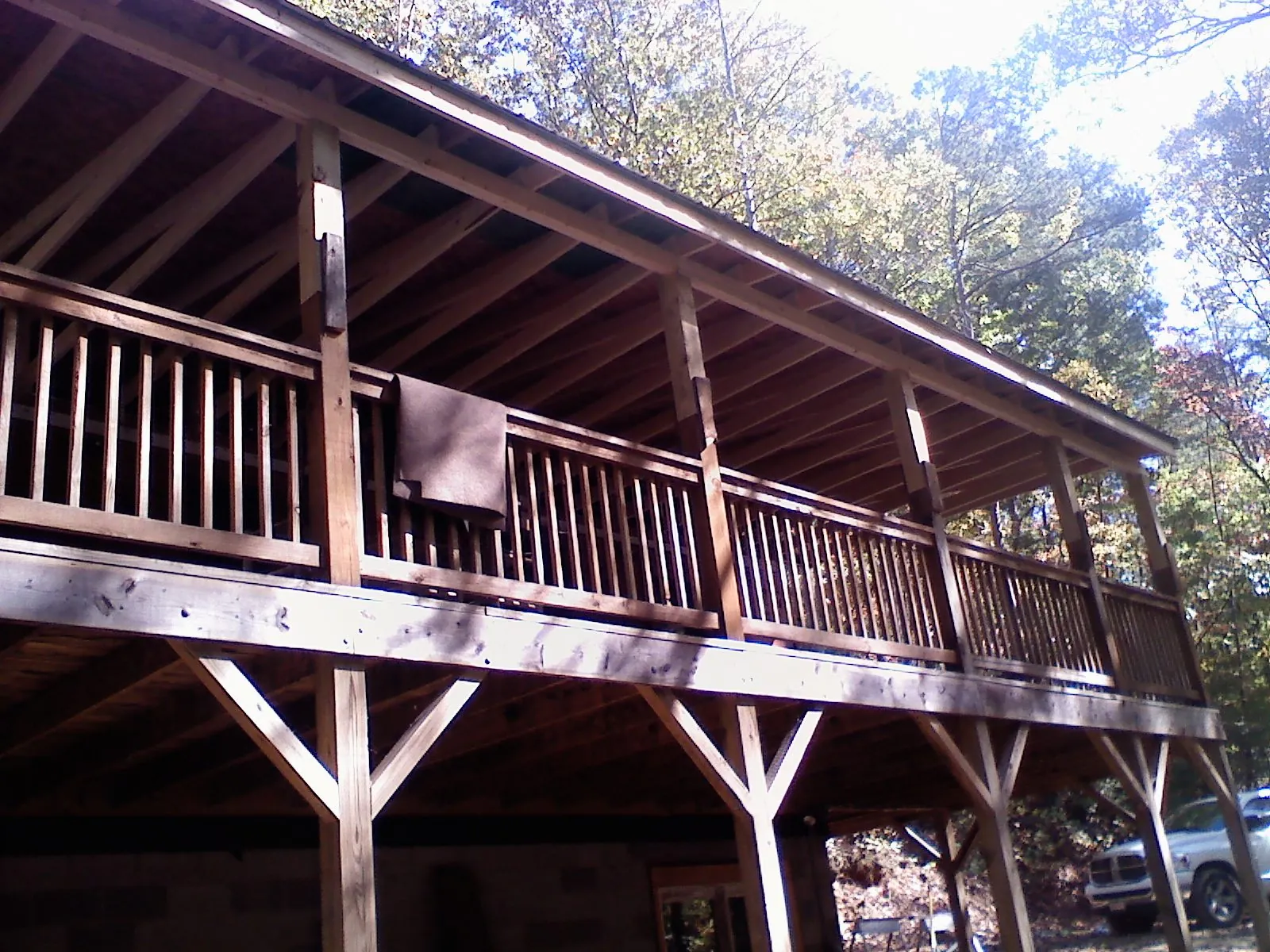 Timber framing under a new elevated porch and deck — Roof Leak Repair in Rockbridge Baths by Roofing Brothers